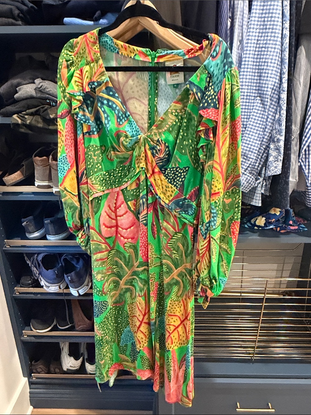 Farm Rio Green Tropical Print Maxi Dress-medium
